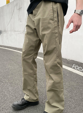 FOCABO美式立体剪裁直筒工装裤男macai户外登山滑雪硬壳冲锋裤
