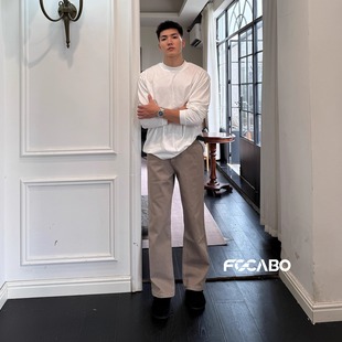 百搭休闲长裤 FOCABO美式 直筒水洗复古牛仔裤