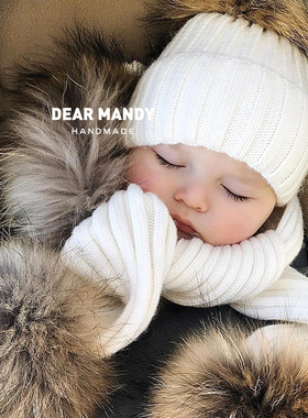 宝宝围巾婴幼儿儿童婴儿公主毛线针织毛球百搭保暖脖套围脖冬季潮