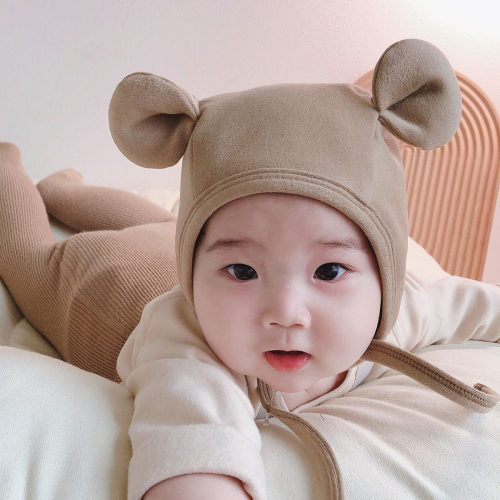 可爱超萌耳朵双层保暖婴儿帽子