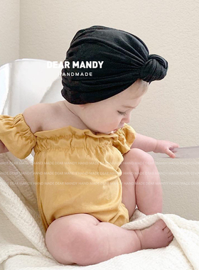 ins打结婴儿帽子春秋季薄款莫代尔护囟门儿童男女宝宝新生儿胎帽