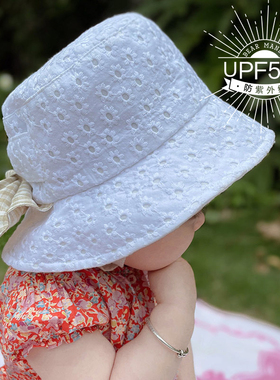 婴儿遮阳帽大帽檐防晒防紫外线护颈儿童太阳帽宝宝渔夫帽盆帽春夏