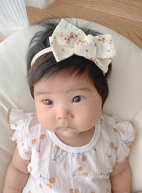 ins可爱蝴蝶结婴儿发带百天周岁不勒头韩国公主儿童宝宝头花发饰