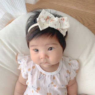 ins可爱蝴蝶结婴儿发带百天周岁不勒头韩国公主儿童宝宝头花发饰