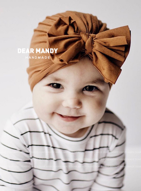 婴儿帽子春秋薄款可爱蝴蝶结公主初生新生儿女宝宝护囟门胎帽冬季