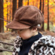 婴儿帽子秋冬季 灯芯绒防晒大檐韩版 男女宝宝儿童画家贝雷帽遮阳帽