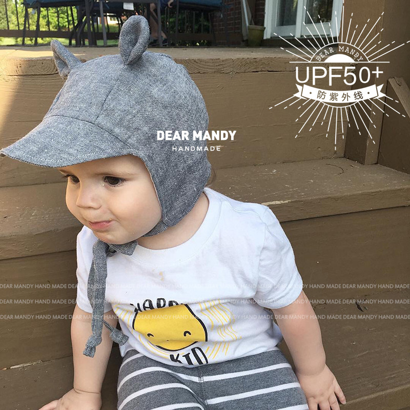 小熊大帽檐遮阳帽薄款透气婴儿男女宝宝儿童帽子太阳帽鸭舌帽夏季,童装/婴儿装/亲子装,帽子,淘宝优惠券,粉丝福利购,淘宝优惠卷