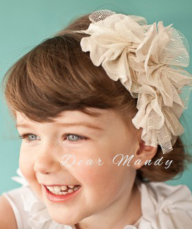 花朵网纱发带婴儿女宝宝公主韩国0-12个月欧美儿童新生儿满月头饰