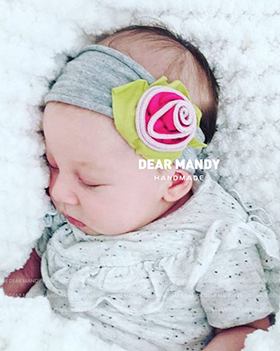 纯手工花朵婴儿发带公主护囟门婴幼儿满月百天周岁生日女宝宝发饰