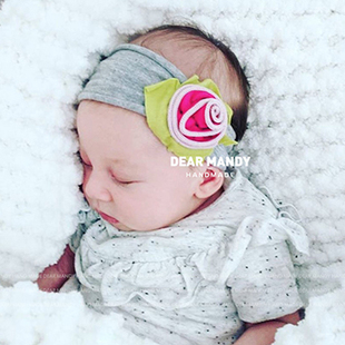 纯手工花朵婴儿发带公主护囟门婴幼儿满月百天周岁生日女宝宝发饰