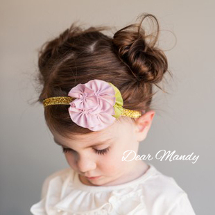 欧美花朵婴儿发带公主韩国新生儿女宝宝儿童满月周岁0 12个月头饰