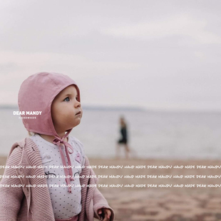 ins棉麻婴儿帽子春秋薄款 潮 可爱防风男女宝宝小童儿童护耳帽夏季