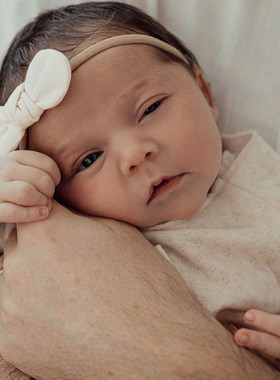 ins可爱蝴蝶结韩版婴儿发带初生新生儿满月百天周岁男女宝宝头饰