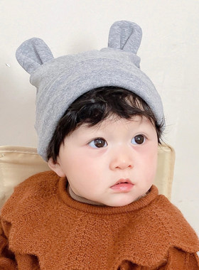 婴儿帽子可爱小熊羊绒棉保暖儿童新生儿男女宝宝套头帽胎帽秋冬季