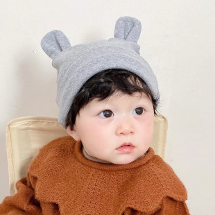 婴儿帽子可爱小熊羊绒棉保暖儿童新生儿男女宝宝套头帽胎帽秋冬季