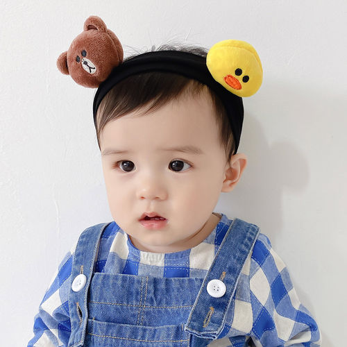 可爱超萌小熊鸭子莫代尔婴儿发带