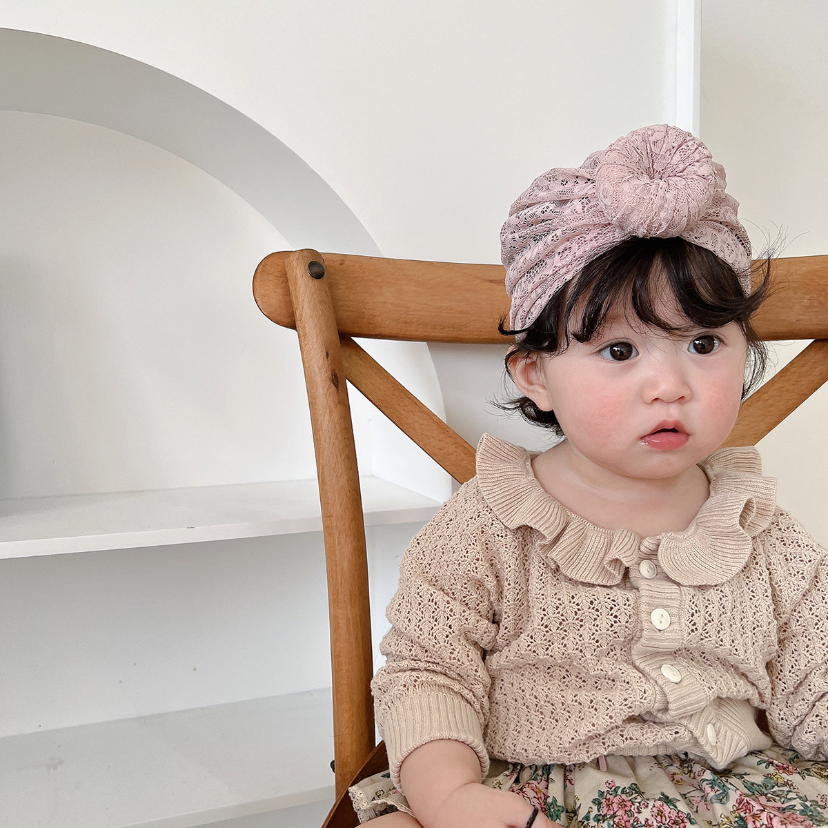 婴儿帽子春秋薄款蕾丝可爱初生新生儿小月龄女宝宝护囟门胎帽夏季