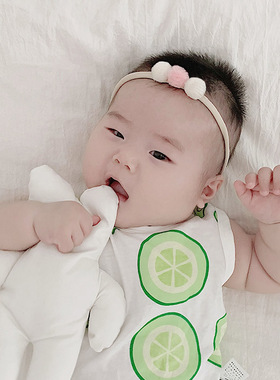 可爱网纱球球婴儿发带韩国公主儿童女孩新生儿不勒头宝宝头饰发饰