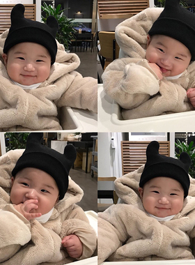 婴儿帽子春秋婴幼儿可爱超萌韩版护囟门帽新生儿男女宝宝胎帽秋冬