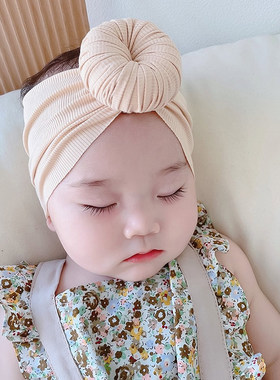 可爱甜甜圈婴儿发带薄款莫代尔儿童男女宝宝护囟门不勒头发箍头饰