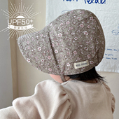 小碎花大帽檐双面遮阳帽春秋薄款 防晒儿童宝宝太阳帽婴儿帽子夏季