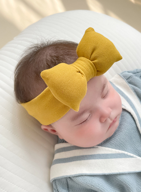 婴儿发带可爱蝴蝶结韩版羊绒棉满月周岁生日新生儿女宝宝头饰秋冬