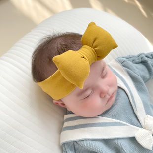 婴儿发带可爱蝴蝶结韩版 羊绒棉满月周岁生日新生儿女宝宝头饰秋冬