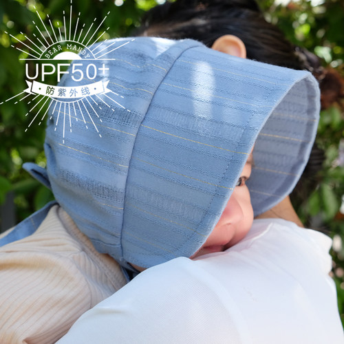 婴儿遮阳帽春秋纯棉薄款可调节大檐防晒小月龄男女宝宝太阳帽夏季