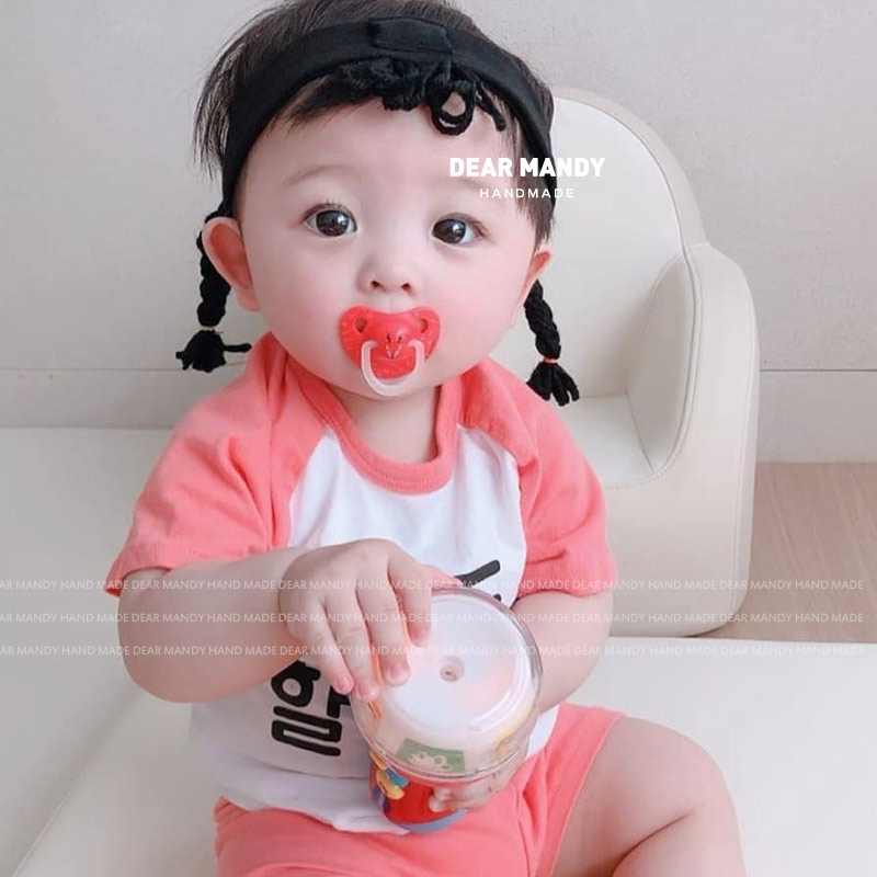 婴儿发带蝴蝶结假发周岁婴幼儿