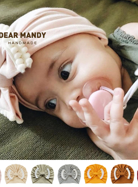 ins婴儿帽子春秋薄款单层纯棉护囟门透气公主宝宝初生新生儿胎帽