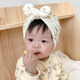 婴儿帽子春秋小碎花蝴蝶结莫代尔儿童包头帽初生新生儿宝宝胎帽冬