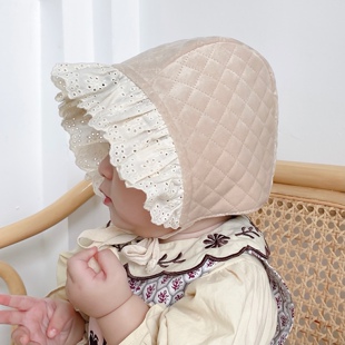 婴儿帽子可爱韩国金丝绒夹棉保暖加厚儿童女宝宝婴幼儿护耳帽秋冬