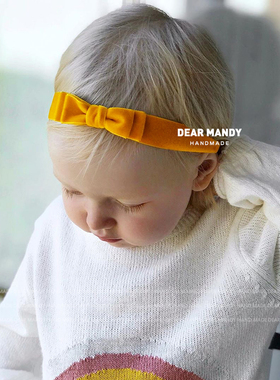 进口金丝绒婴儿发带可爱蝴蝶结公主不勒头百搭婴幼儿宝宝头饰发饰