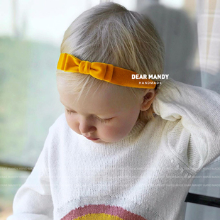 进口金丝绒婴儿发带可爱蝴蝶结公主不勒头百搭婴幼儿宝宝头饰发饰