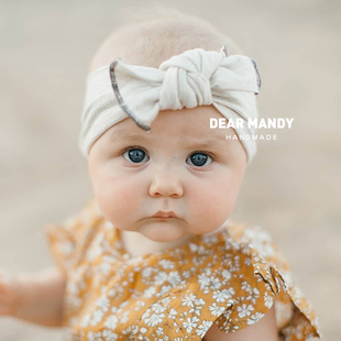 婴儿发带可爱蝴蝶结婴幼儿宝宝新生儿护囟门百搭公主欧美发箍头饰