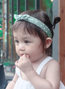 小碎花可爱蝴蝶结婴儿发带公主韩国百搭儿童女孩百天宝宝头饰发饰