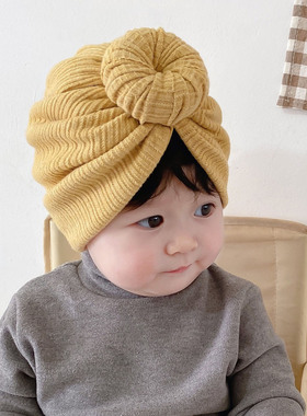 婴儿帽子可爱超萌加厚保暖针织羊绒儿童男女宝宝护囟门胎帽秋冬季