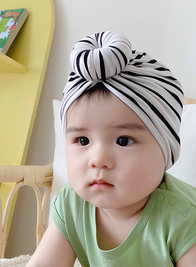 婴儿帽子春秋薄款可爱莫代尔透气男女宝宝初生新生儿护囟门胎帽夏