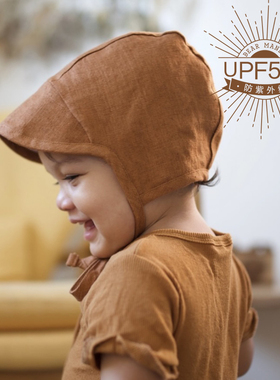 婴儿遮阳帽夏季薄款透气欧美大檐防晒防紫外线男女宝宝帽子太阳帽