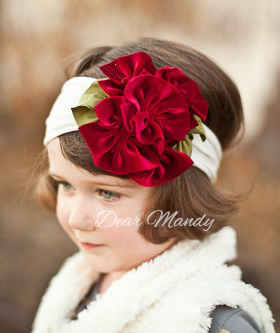 金丝绒花朵婴儿发带公主欧美女宝宝满月儿童韩国弹力百搭头花头饰