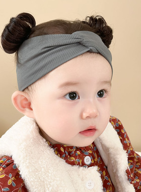 婴儿发带交叉莫代尔韩版百搭新生儿女孩儿童男女宝宝亲子头饰发箍