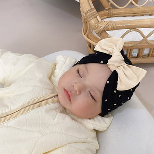 婴儿帽子秋冬婴幼儿纯棉初生宝宝新生儿护囟门可爱超萌蝴蝶结胎帽