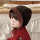 婴儿帽子羊毛呢大檐防晒保暖儿童护耳帽小月龄男女宝宝遮阳帽秋冬