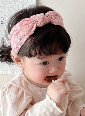 婴儿发带蕾丝可爱蝴蝶结新生儿满月百天周岁儿童女宝宝头饰春夏季