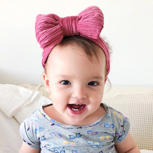 可爱灯芯绒蝴蝶结婴儿发带韩国公主婴幼儿女宝宝女孩儿童头饰秋冬