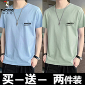 t恤男士 体恤衫 夏季 纯棉休闲上衣服青少年潮流半袖 新款 啄木鸟短袖