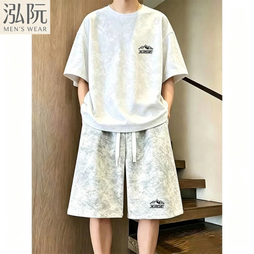 男士夏季运动短袖t恤短裤套装