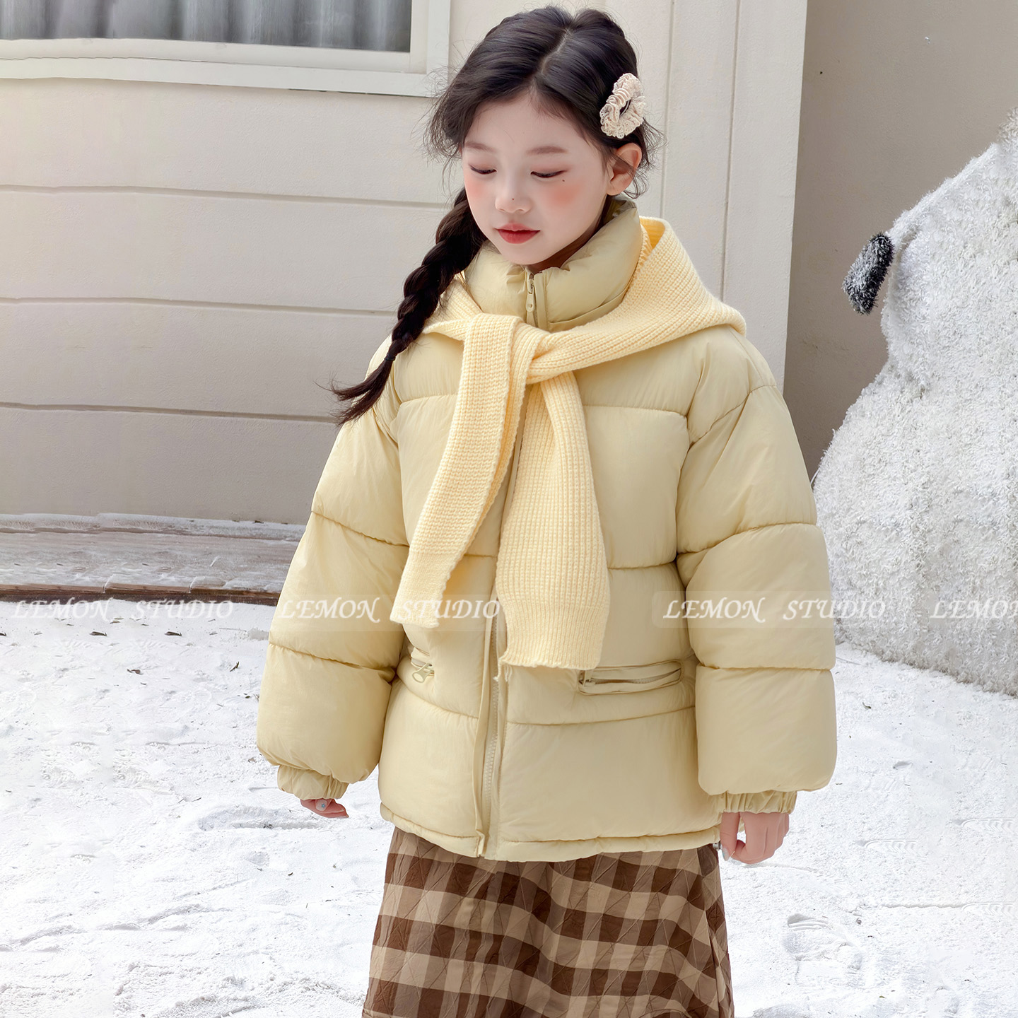 女童加绒棉服加厚保暖棉衣外套