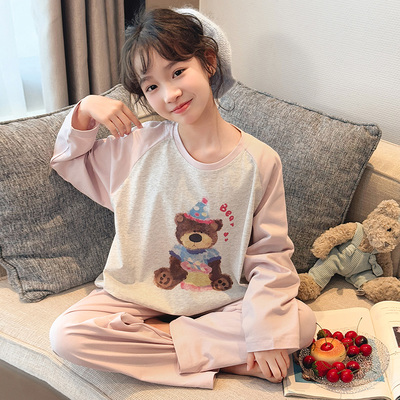 女童睡衣莫代尔纯棉家居服套装