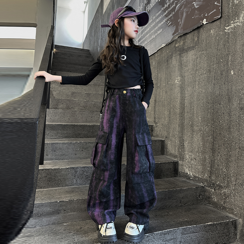 女童套装休闲宽松上衣工装裤